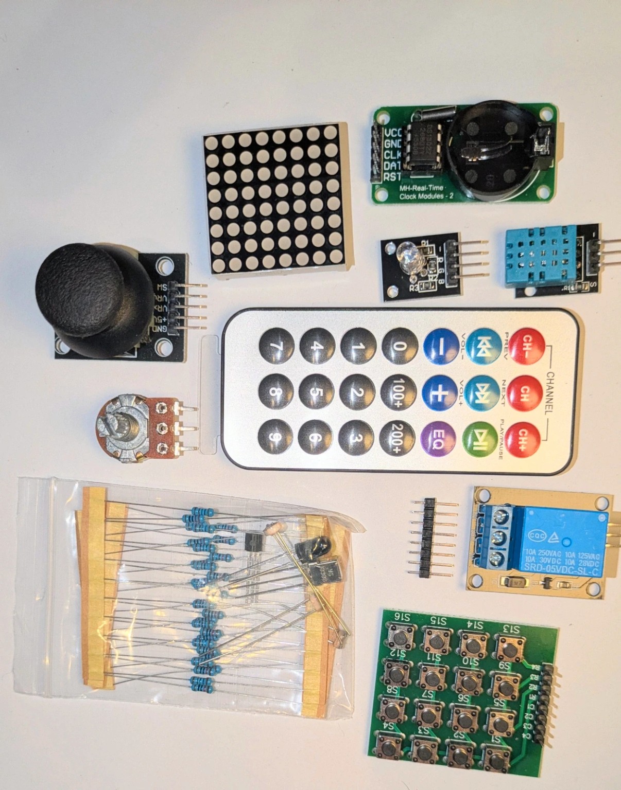 Motor, display and servo components
